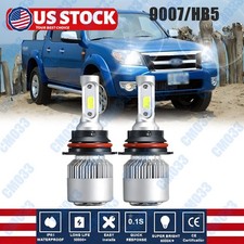 2000W LED Headlight 9007 HB5 Hi/Lo Bulbs 6500K for Ford F-150 92-98 Ranger 93-11