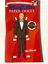 Paper Doll Book UNUSED John McCain 2008 Election Tierney