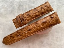 20mm/18mm Brown Alligator Crocodile Print Leather Watch Strap Band