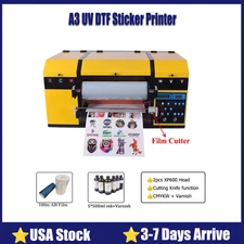 A3 UV DTF Sticker Printer Double XP600 Head Transfer Sticker Printing AB Film