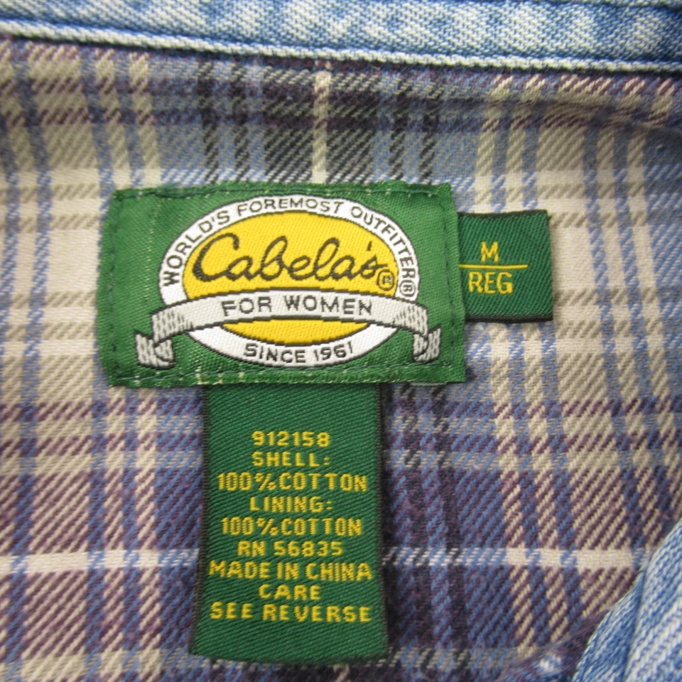 Camisa Cabelas Para Hombre Mediana Manga Larga Botón Delantero Denim Ligero Foto 4 de 4