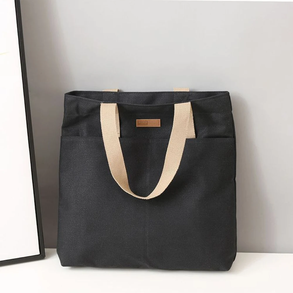Womens Canvas Tote Bag Large Capacity Commuter Shoulder Handbag UK Style