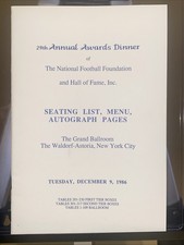 1986 National Football Foundation & College Hall of Fame Awards Program 15 Sigs