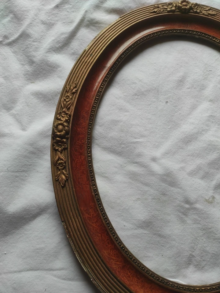 Cadre ovale ancien 50x40 Bois - Photo 2/4