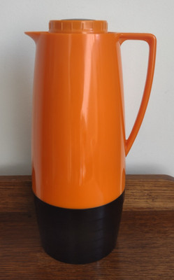 Seltene 70er Addis Isovac 1ltr Isolierflasche Retro orange schwarz isoliert 993S sehr guter Zustand