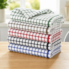 Terry Tea Towels 10 Pack 100% Cotton Dish Cloths Kitchen Drying Cleaning Towels