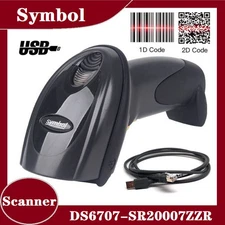 Zebra Symbol DS6707-SR20007ZZR Standard-Range 2D Barcode Scanner with USB Cable