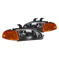 For Honda Civic 92-95 Lumen Black Euro Headlights W Turn Signalcorner Lights