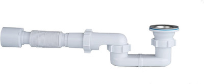Bath Shower Drain Low Profile P Trap 1 1/2'' Bath Flat Trap Kit for Acrylic Batht