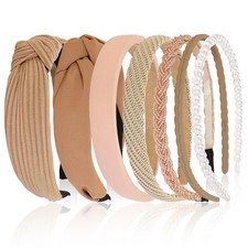 Eleilians 7 Pcs Headbands for Women Girls, Non Slip Cute Pearl Floral Padded ...