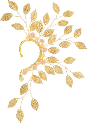 Elfen Ohrringe Gold Flügel Ohren Manschette Perlen Blatt Elben Kostüm