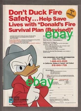 1984 DONALD DUCK Magazine AD ~ FIRE SAFETY KITS ~ Walt Disney ~ Survival Plan