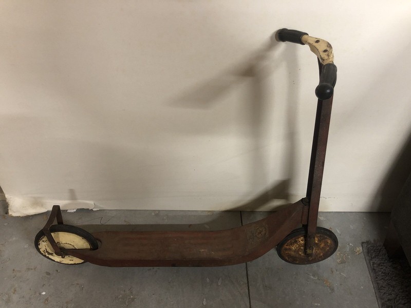 Wee Wheelers Vintage Scooter Original Paint Pressed Metal 