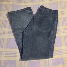 Vtg 70s Farah Blue Textured Disco Trousers 3D Soft Bell Bottoms Pants 32 USA