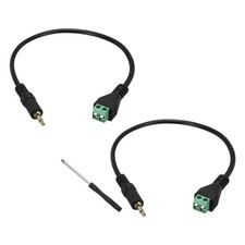 3.5mm Mono Audio Male Jack to AV 2 Pin Screw Terminal, Pack of 2