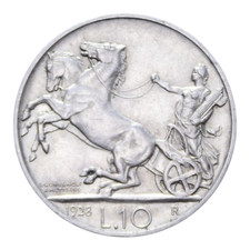 10 LIRE 1928 BIGA 1 ROSETTA NC VITT. EMANUELE III