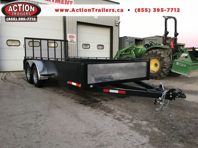 2021 ACTION SERIES 80"X16 TANDEM AXLE STEEL UTILITY TRAILER in Cargo & Utility Trailers in London - Image 2