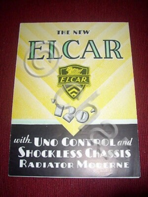 ELCAR car brochure mod. 120 - 1930s - RARE