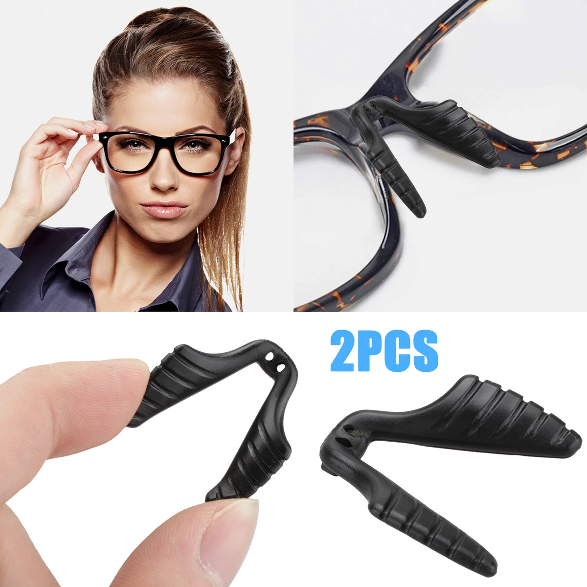 1 Pair Anti-slip Silicone Stick On Nose Pads For Eyeglasses Sunglasses  Glasses