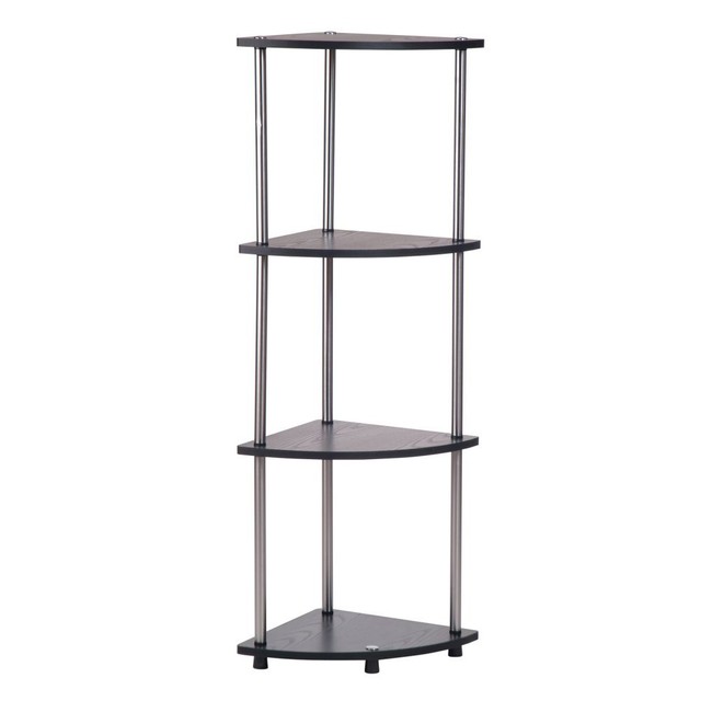 Convenience Concepts Designs2Go 4-Tier Corner Shelf, Black