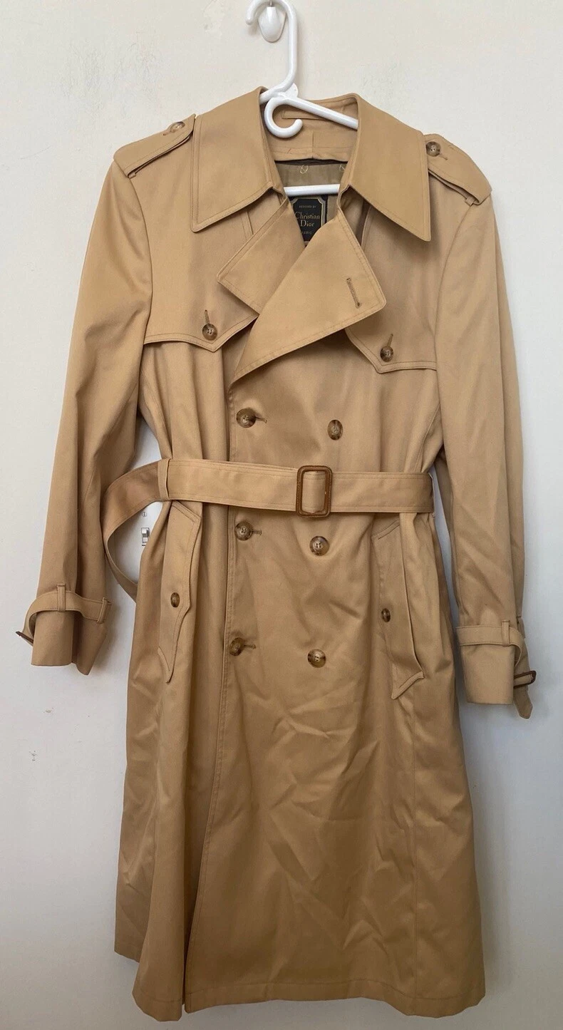 Trench coat neuf Christian Dior pour hommes Gleneagles doublure laine bronzée 40 R 000