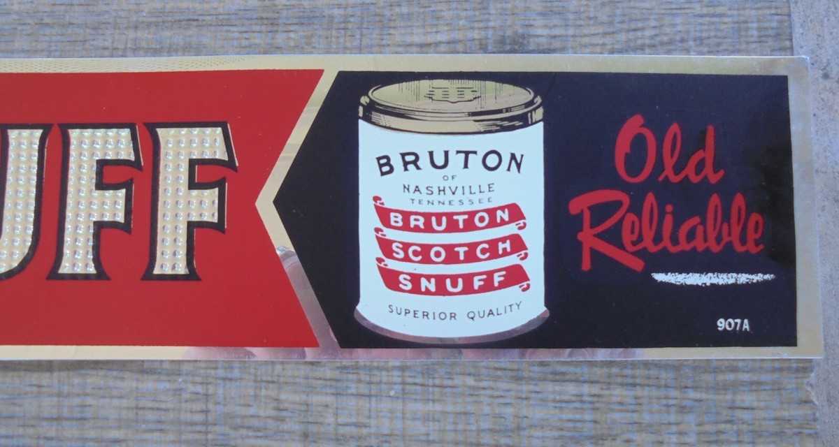 bruton tobacco RARE VINTAGE BRUTON SNUFF THIN ALUMINUM RETAIL SIGN 24