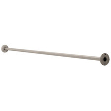Shower Curtain Rod in Brushed Nickel Beveled-Edge Stainless Steel 60 In. X 1 In.