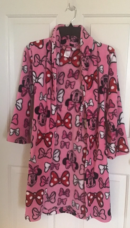 Minnie Mouse Capri Robe Girl’s Pink Bows 100% Polyester Pink Size 10 - Image 4 of 4