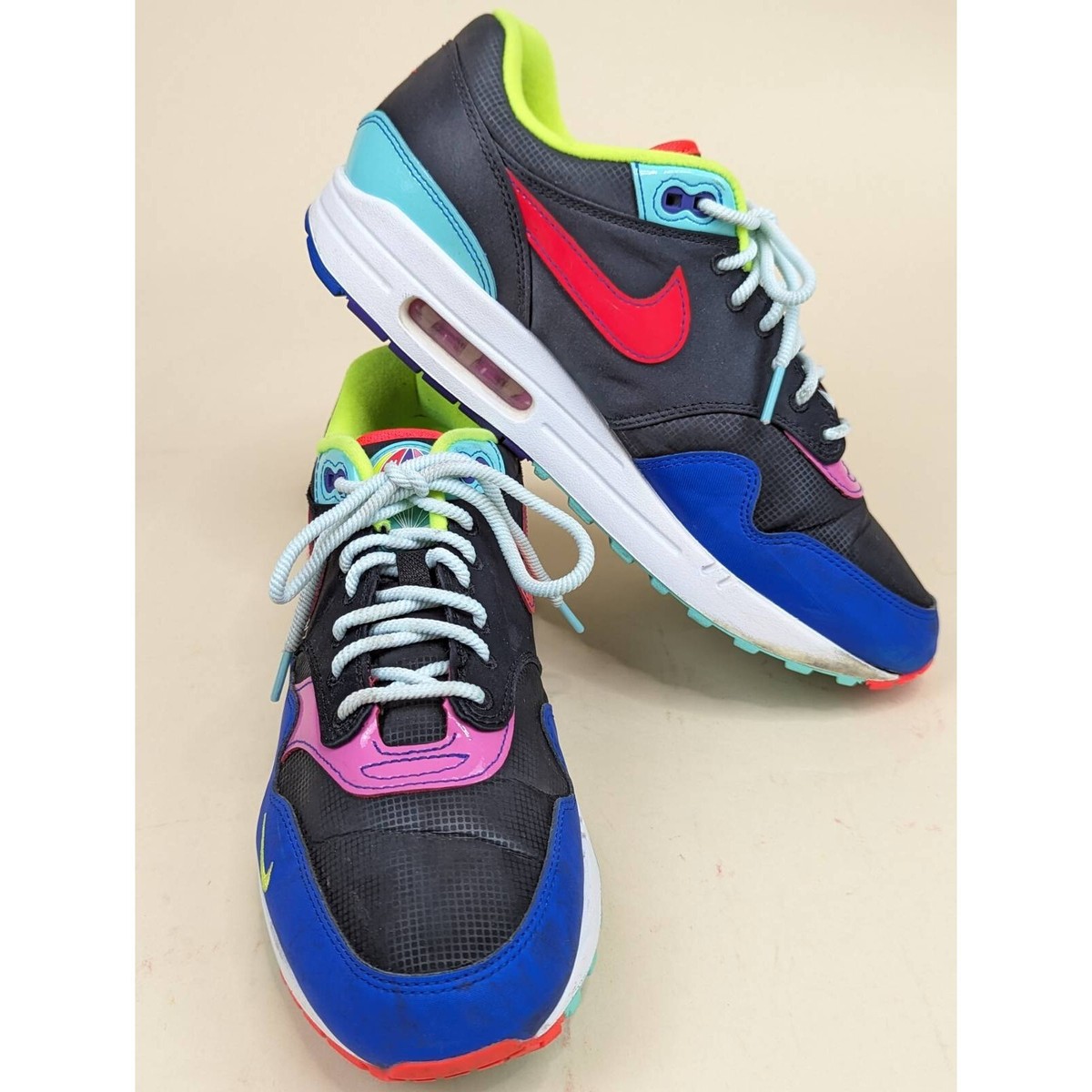 Nike Mens Size 10 Air Max 1 Parachute Running Shoes CU4713-001 Colorful Nike Mens Air Max 1 Parachute Running Shoes Black CU4713-001  main image 2