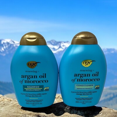 OGX Renewing + Argan Oil of Morocco Shampoo & Conditioner Set, 13 Fl Oz EA