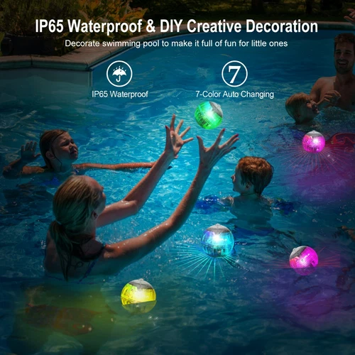 7 Farben Solar LED Unterwasser Schwimmleuchte Garten Schwimmbad Teich Spa Lampe - Bild 6 von 22