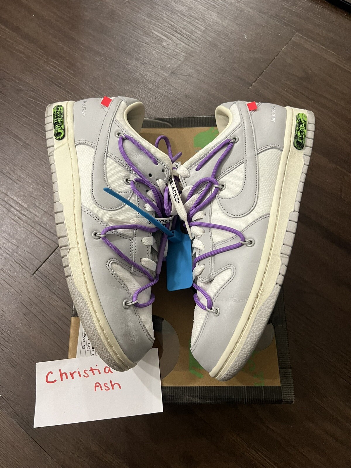 OFF WHITE X NIKE Taglia 10 Nike Off White x Dunk Low lotto 47 di 50