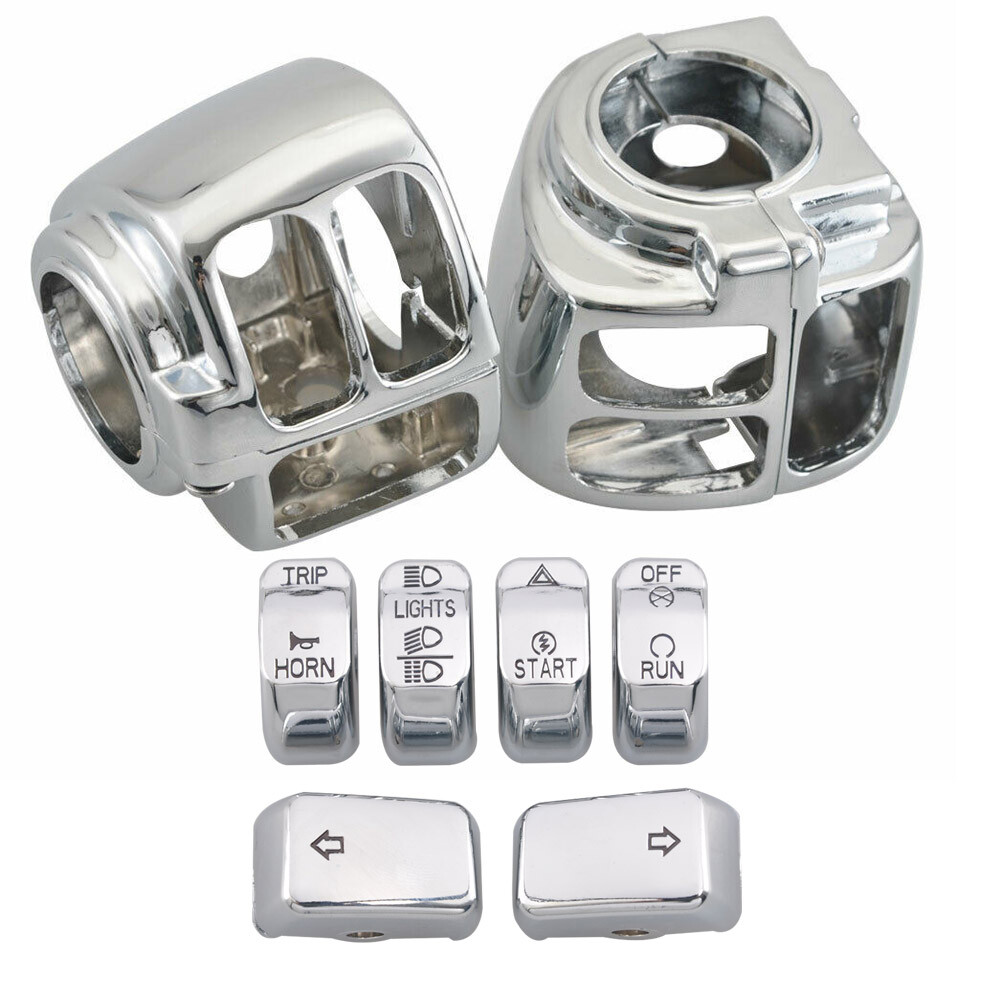 For Harley Softail Heritage Classic Dyna Chrome Switch Housing＋ 6pcs Button Cap