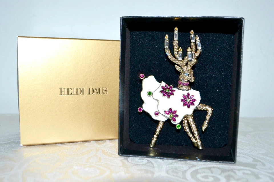 Nuevo $180 HEIDI DAUS "Bella Donner" Esmalte Reno Swarovski Cristal Broche Prendedor Foto 2 de 3