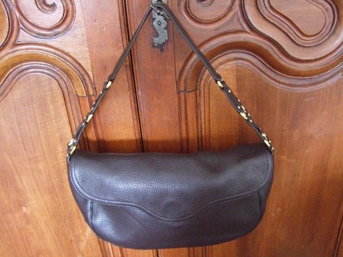 Sac à Main Cole Haan En Tweed Marron - Occasion Porté - Style épaule Classique