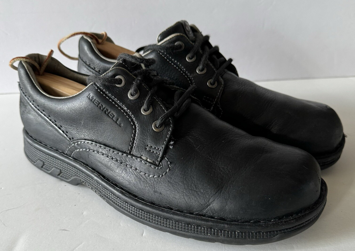 Sneakers da passeggio Merrell World Rambler uomo 11 comfort in pelle nere