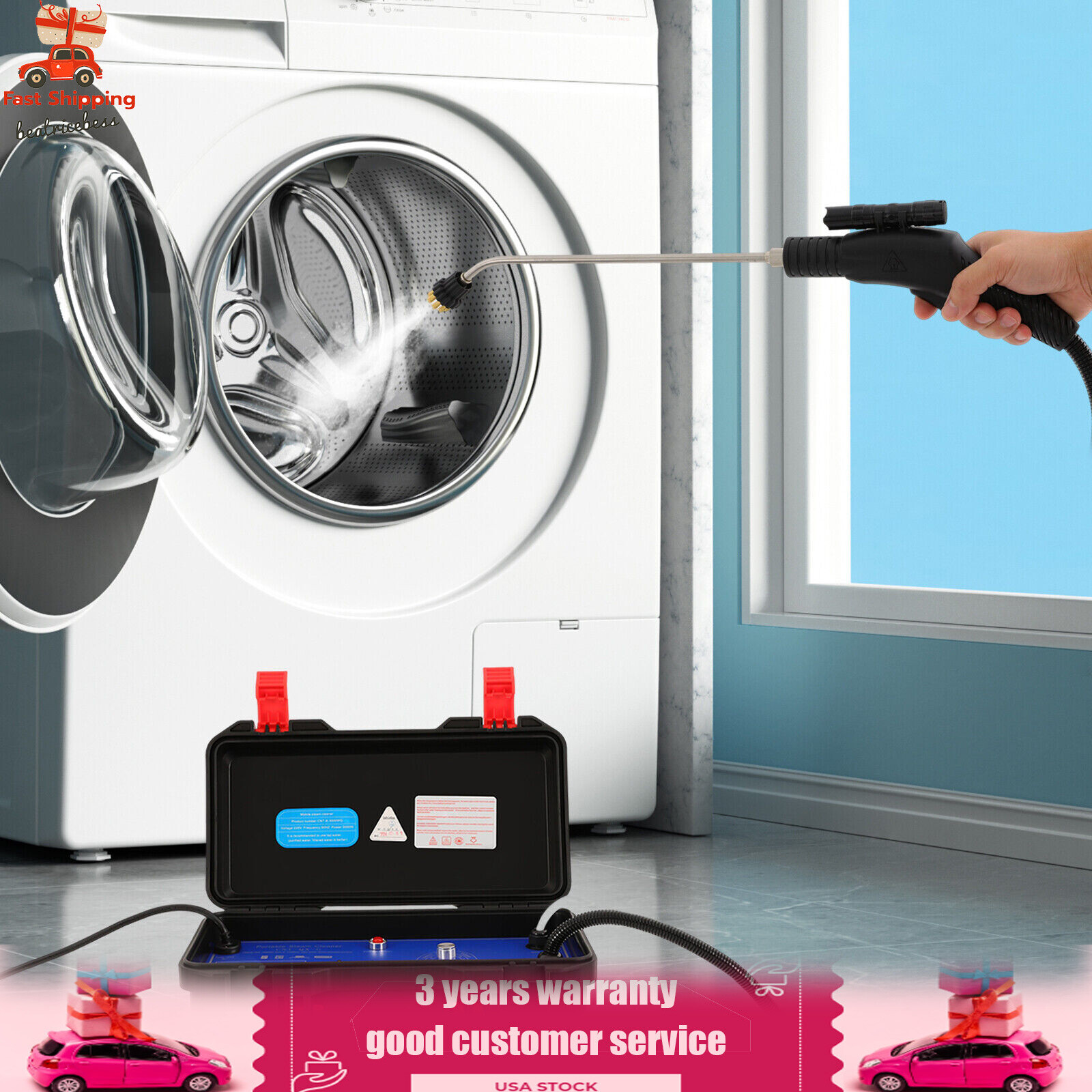 Portable High Temp Steam Cleaner Household Cleaning Machine For Car Detailing US