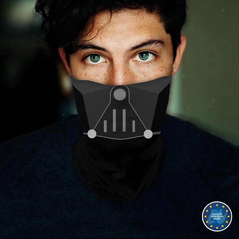 Washable Fabric Face Cover Neck Gaiter Unique Print Animated Darth Vader EU Made - Image 3 of 4
