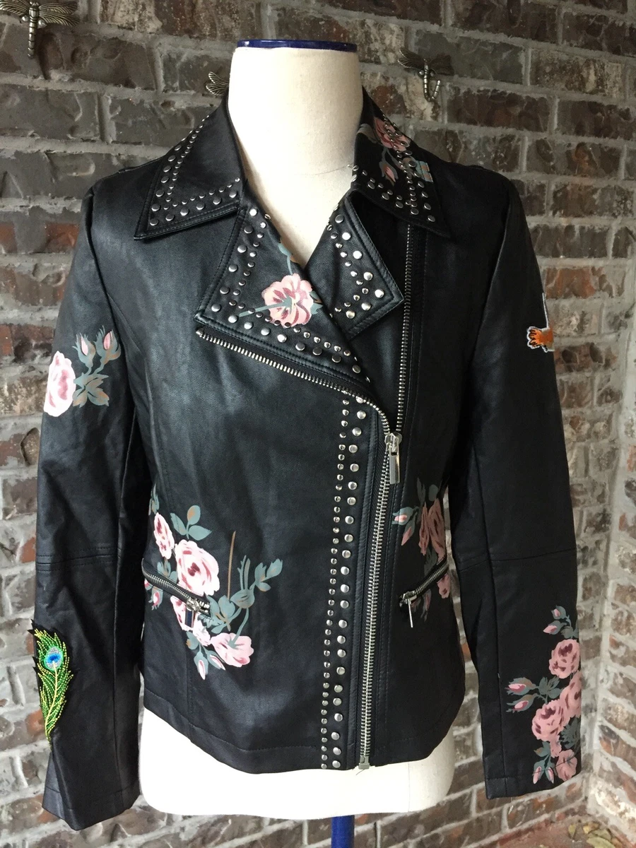 Bagatelle studded leather shop biker jacket