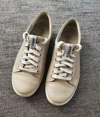 Ecco Womens Soft 7 Perf Tie Sneakers Shoes Brown Lace Up Leather Size 8