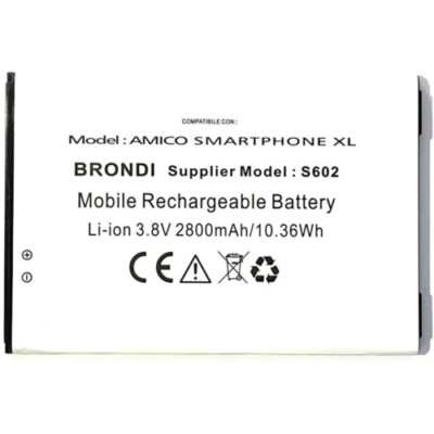 MOVE Batteria Originale Compatibile Con BRONDI AMICO SMARTPHONE S – Li-ion 3,8V 2800mAh 10.64Wh, Ricambio Autentico