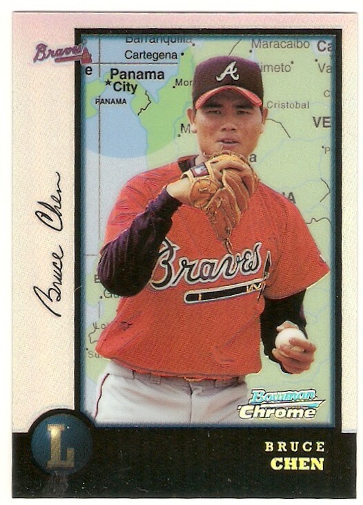 BRUCE CHEN INTERNATIONAL REFRACTOR 1998 BOWMAN CHROME 131 ATLANTA BRAVES