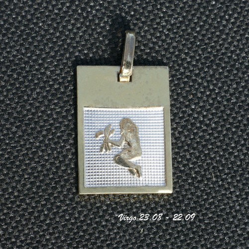 12 Horóscopo Astrología Carta del Zodiaco Signo de Nacimiento Plata, Colgante Enchapado en Oro Regalo - Imagen 12 de 24