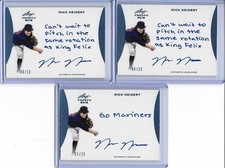 2015 Leaf Trinity NICK NEIDERT Inscription Blue Foil Auto RC 22/25 Go Mariners