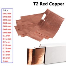 High Precision 0.01mm-1mm Thick T2 Pure Copper Sheet Shim Plate Foil Gasket Pad