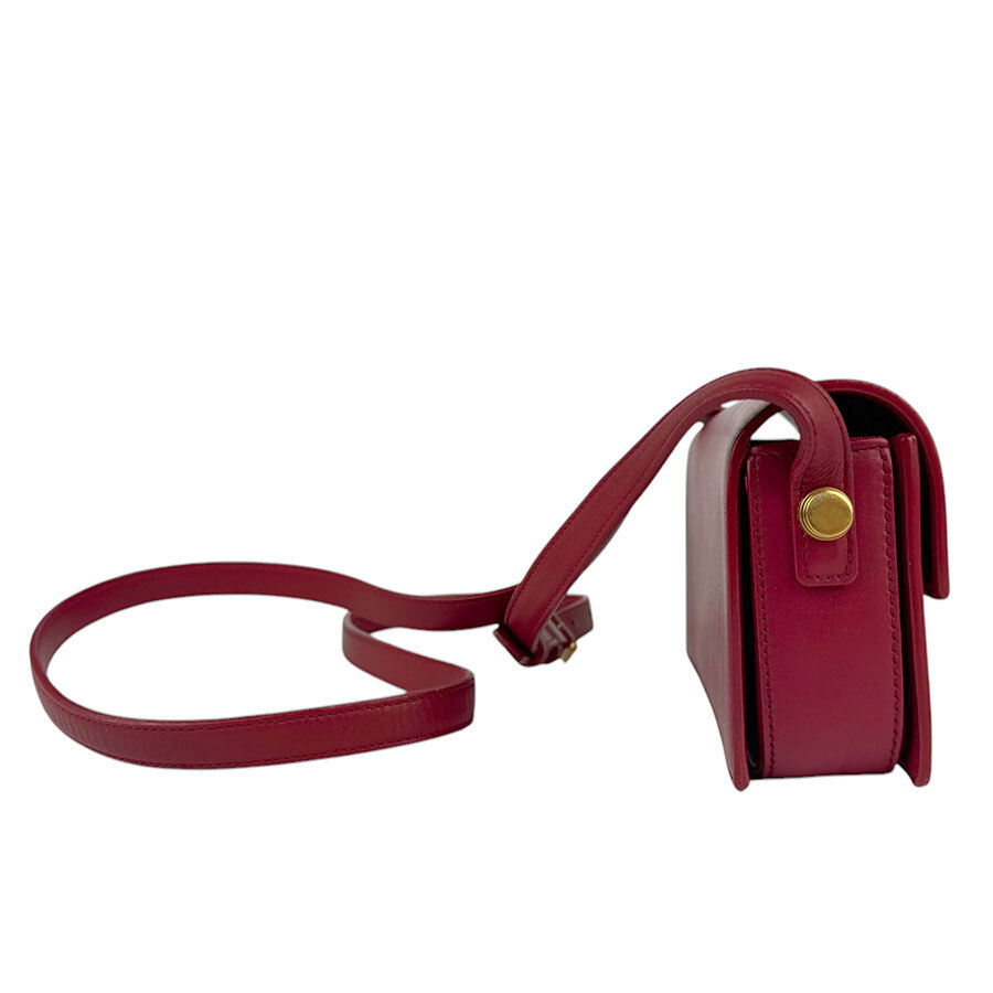 Borsa a tracolla originale SAINT LAURENT classica LULU pelle bordeaux z4411
