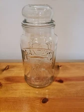 Mr. Peanut Planters 75th Anniversary Glass Jar/canister With Lid 1981