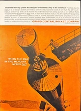 Grand Central Rocket Co Mercury System NASA Redland CA Vtg Print Ad 1961