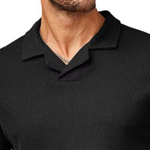 Mens Short Sleeve Polo Shirts Shorts Mens Waffle Fashion Casual Tracksuit Sets - Picture 10 of 32