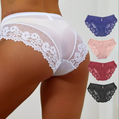 5 Pack Lot Sexy Womens Lace Sheer Panties Briefs Lingeries French Lady Underwear